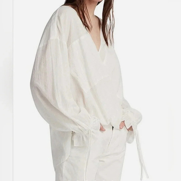 ALLSAINTS Women's Penny Wrap Top Size Medium Spring Lightweight Travel Vacation - Picture 2 of 12